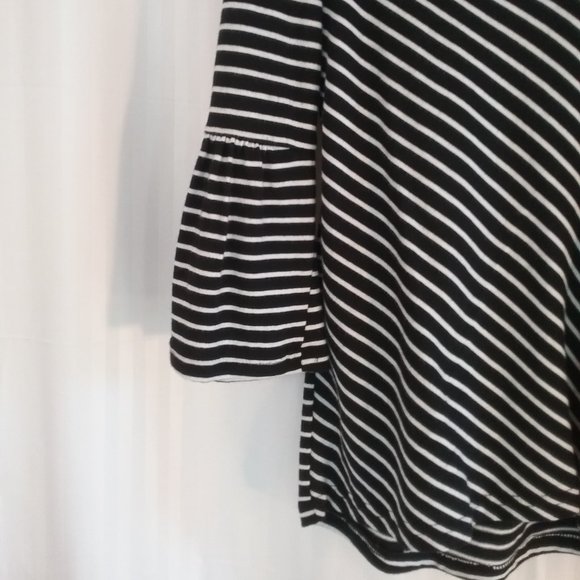 Lucky Brand Top Boho Black & White Striped New! XS - Picture 5 of 16